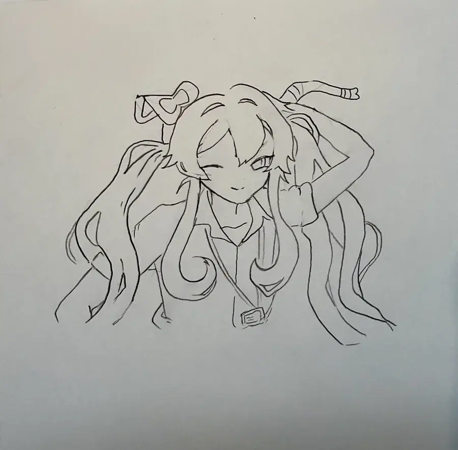 One of Avery's anime pencil drawings