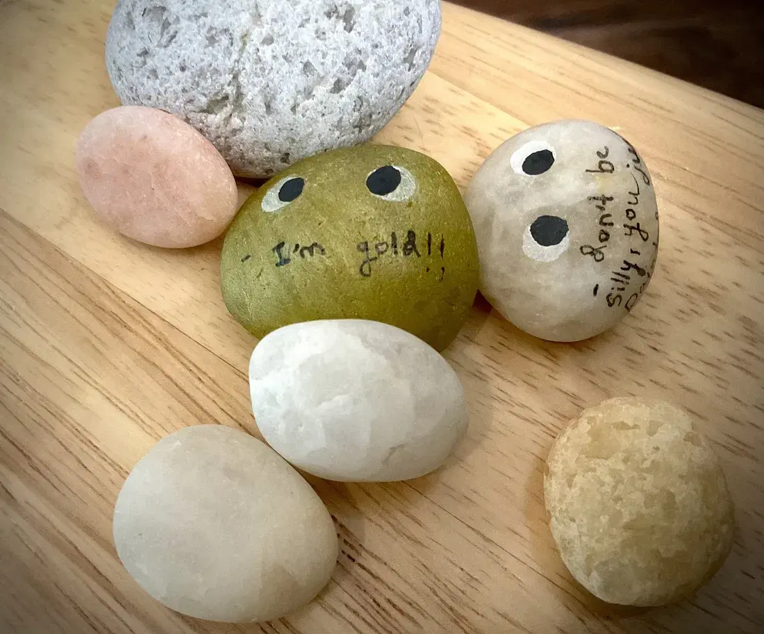Avery's painted rock craft project